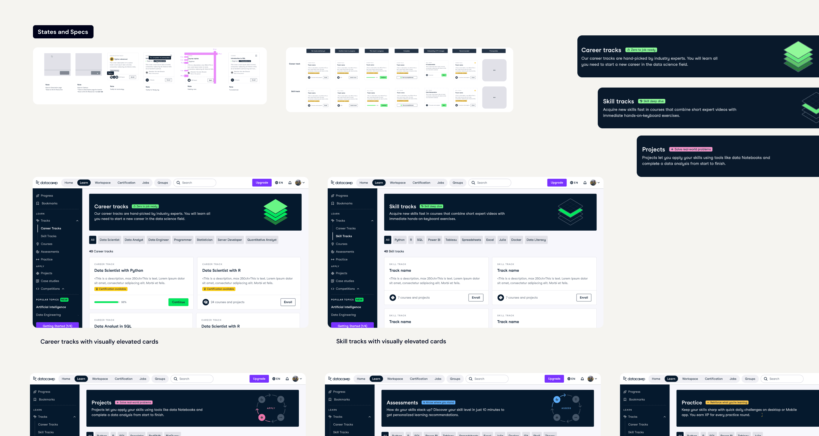 Redesign elements including banners and cards