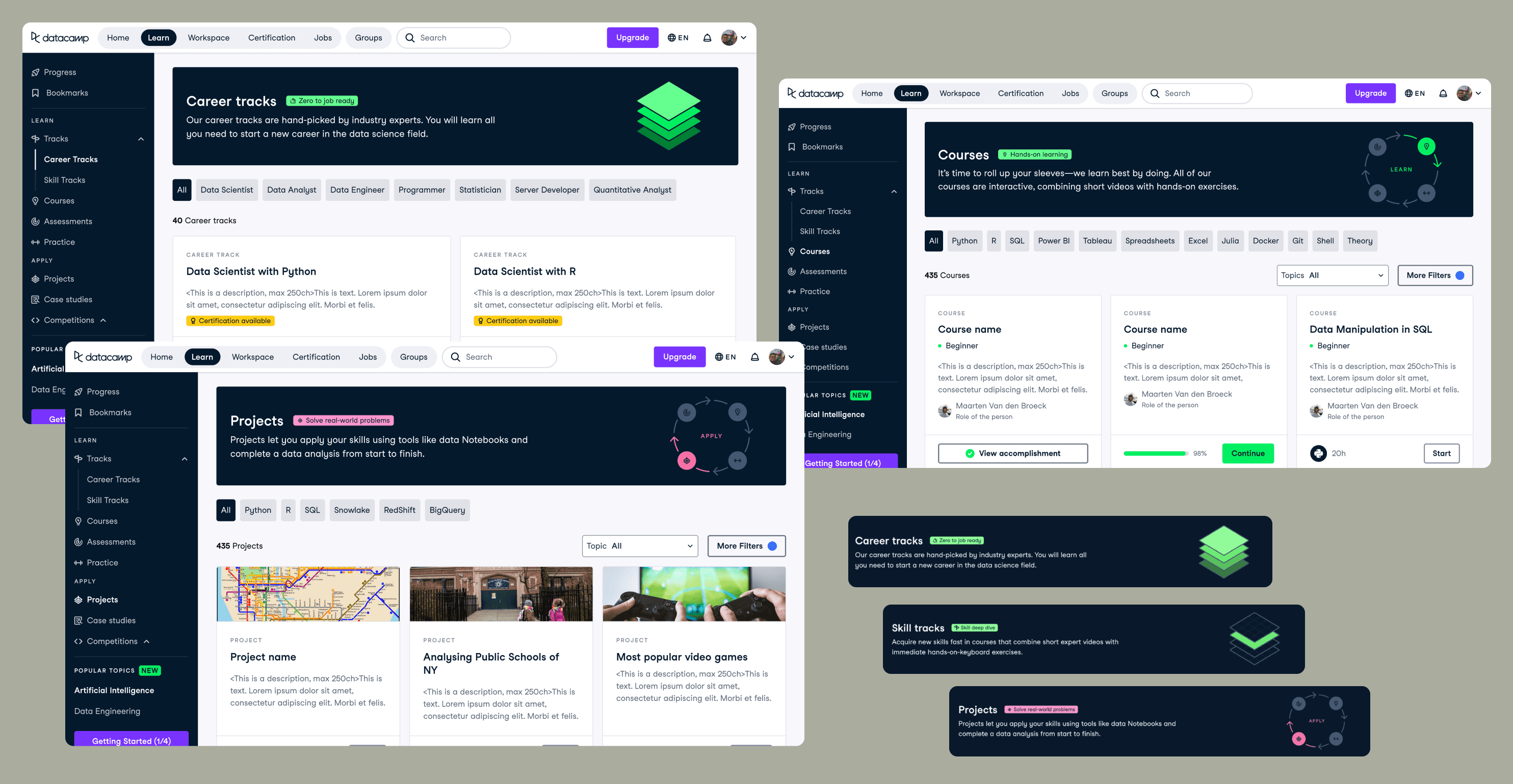 Datacamp content discovery catalog redesign