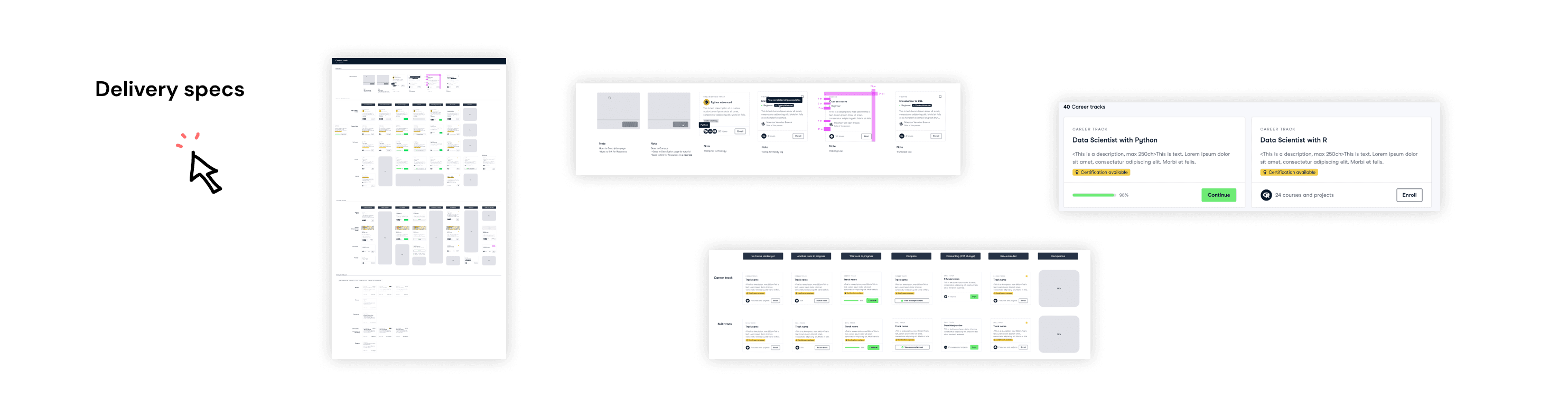 Content card states and interaction patterns